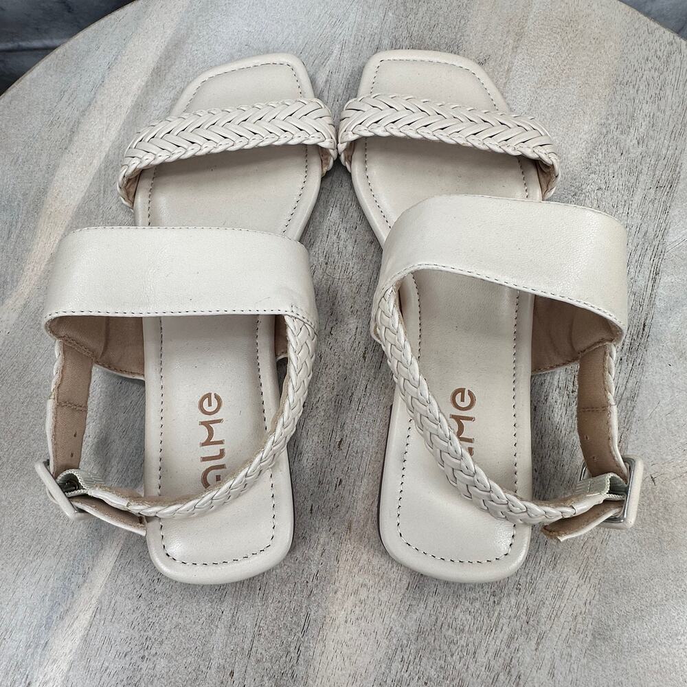 ALME Women’s Leather Braided White Flat Sandals Size 10/40 Made in Brazil - Picture 8 of 10